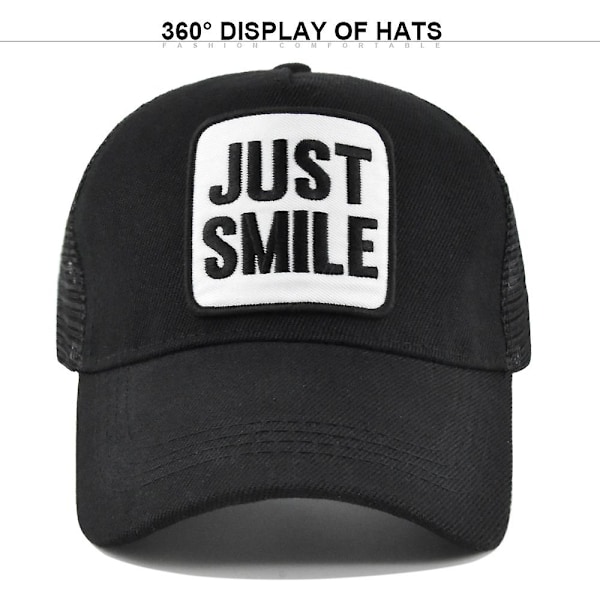 Andningsbar keps med broderad nätbaseballkeps Just Embroidery Curved Brim Hat Sommarsolskydd Mesh Cap