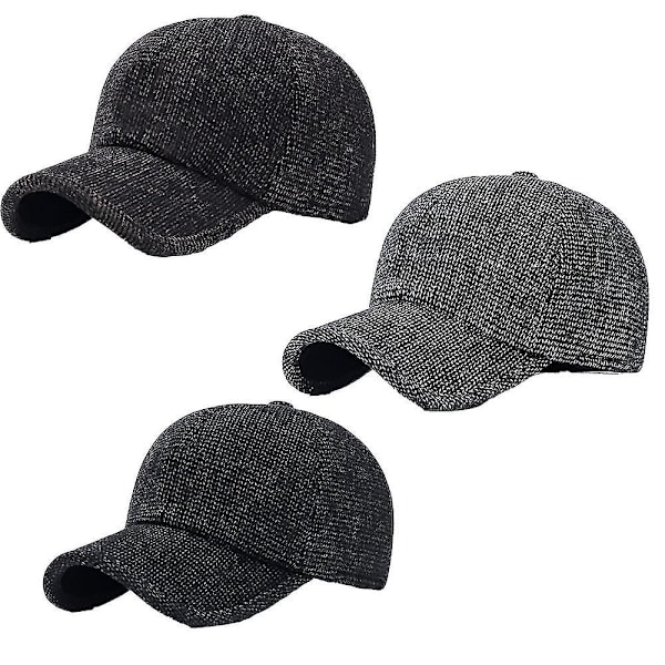 Herr Vinter Termisk Ull Ull Tweed Spetsig Baseballkeps