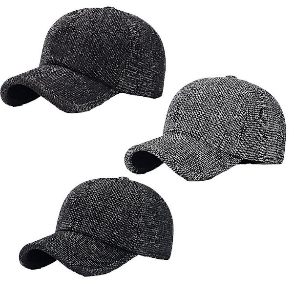 Herre Vinter Termisk Uld Tweed Spids Baseball Kasket