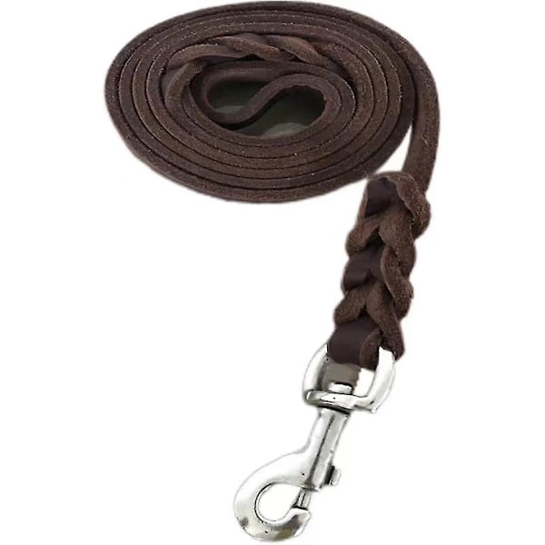 Hundrasträningskoppel med krok, kraftigt hundkoppel för stora, medelstora och små hundar（1,2 bred, brun järnkrok）