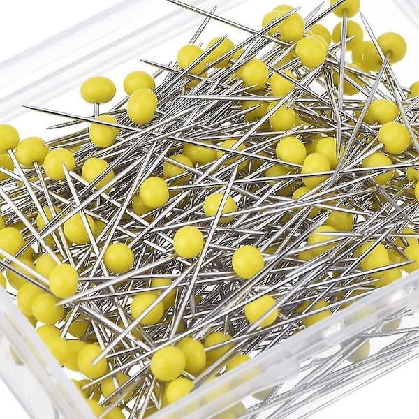 MSBD 250 Pieces Seamstress Glass Head Pins (Yellow)