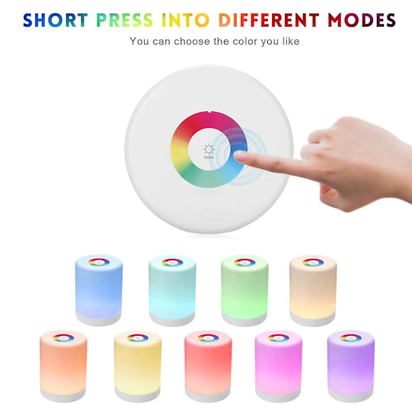 Uppladdningsbar smart led touch control nattlampa induktion dimmer intelligent sänglampa bärbar lampa dimbar rgb färgbyte