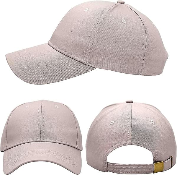 3 pakker Heilwiy Unisex Plain Cotton Strapback Baseball Hat Justerbar, One Size Fits Low Gift