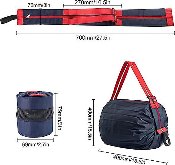 Handlevesker, 68 cm sammenleggbar handlepose Navy Blue Gjenbrukbar handlepose, Rivbestandig nylon, Handlepose for shopping, piknik, reise