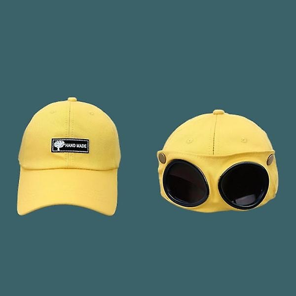 Solbriller Cap For Men Sunglasses Cap Wild Cap（S，Gul）