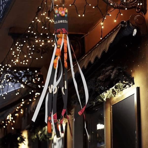 Halloween vindpose - Halloween efterårsblade - 152 cm - Orange - Udendørs dekoration - Voksen