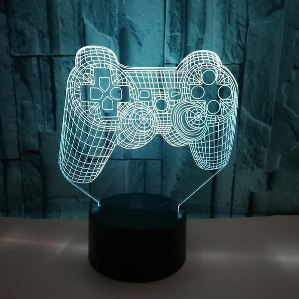 Videospelskontroll Lampa Nattljus 3d Illusion Game On