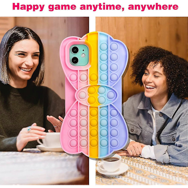 iPhone 11 Skal Cartoon Rolig Söt Kul Silikon Design Cover för Flickor Barn Pojkar Tonåringar, Mode Cool Unik Fidget Skyddande Estetisk Båge B