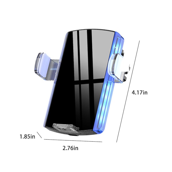 Krystall LED-lys i speilmodeller, 15W intelligent trådløs lading bilnavigasjon telefon, tykk silikonpute