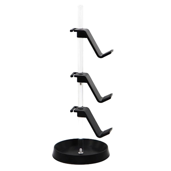 Transparent rörkontrollstativ Justerbart spelkontroll Headset Hanger för alla universella spel-PC-tillbehör,A（Svart）