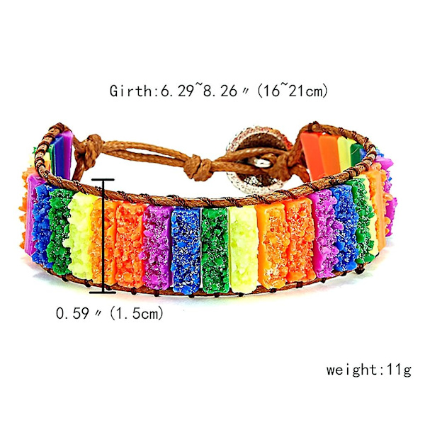 Natursten Tub Pärlor Läder Wrap Armband Par Armband För Vuxna（E）