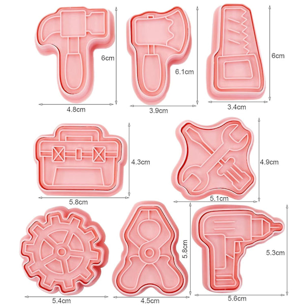 8 st/set kexform Non-stick DIY säker reparationsverktyg form kakskärare bakverktyg