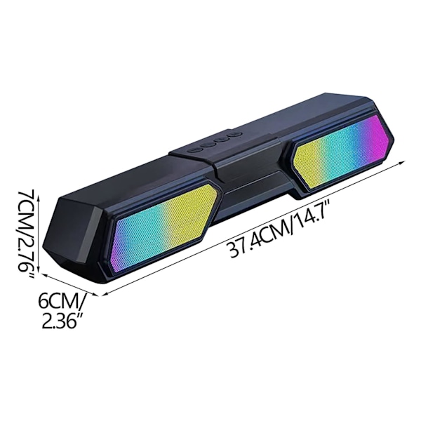Datamaskiner høyttalere Datamaskiner høyttalere, Skrivebordshøyttalere, Datamaskiner høyttalere, Rgb-lys, Skrivebordshøyttalere, USB-drevet, Enkel tilgang Volumkontroll
