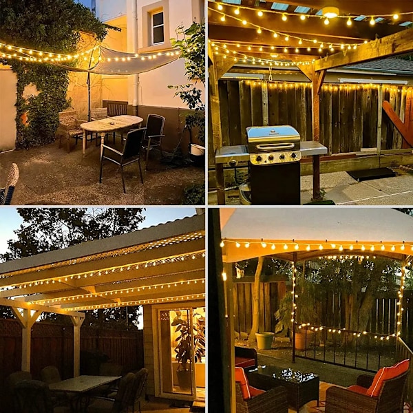 10M 100 LED Ljusslinga - Varmvitt Partybelysning för Inomhus- och Utomhusdekorationer