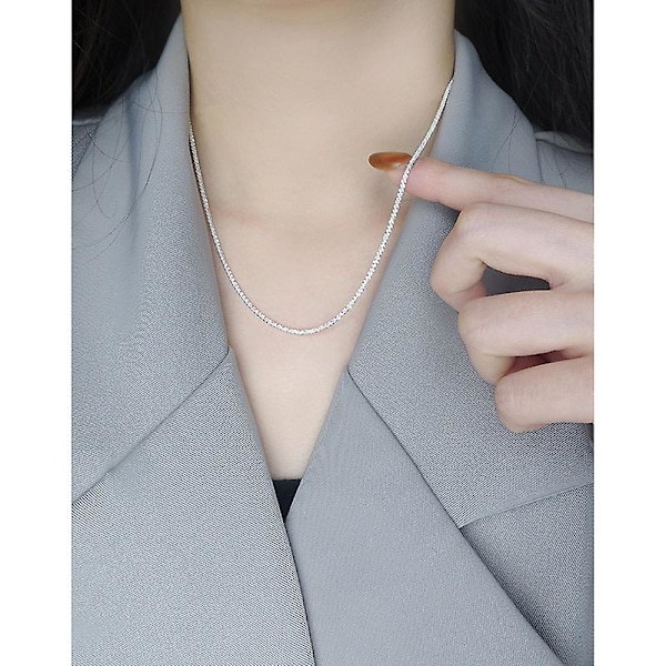 Dww-1 Pices Silverfärgad Minimalistisk Glittrande Kålblomskedja