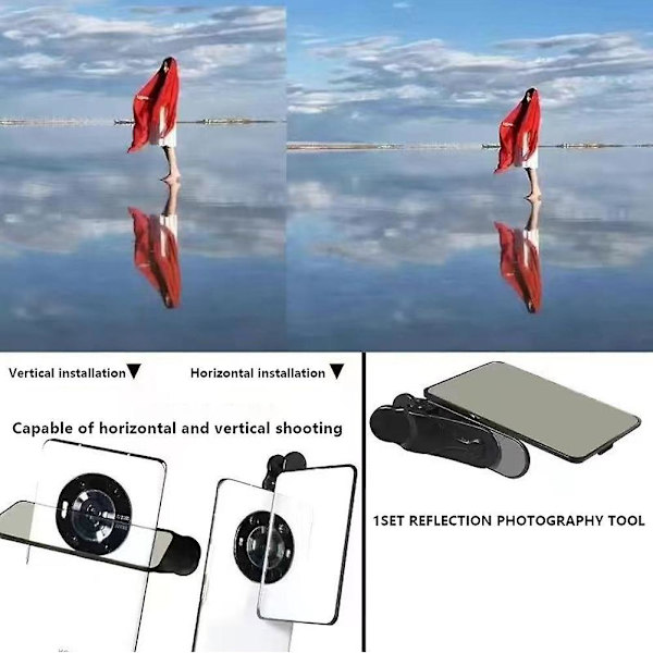 Bärbar mobil kamerautrustning Fotografi Mobiltelefonhållare Frame of Mind（Svart）