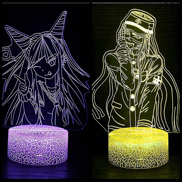Japansk anime danganronpa soveværelse 3d natlys cool led diasshow børns dekoration til at mindes fødselsdag julegave