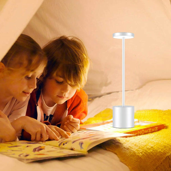 1800mAh USB-johdoton LED-pöytävalaisin, liitäntä alumiiniseoksesta ruokasaliin ja toimiston sisustukseen
