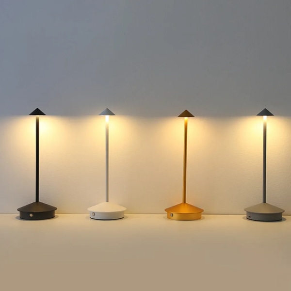 Trådlös dimbar LED-bordslampa, uppladdningsbar 4000mAh bordslampa för restaurangbar sovrum svart