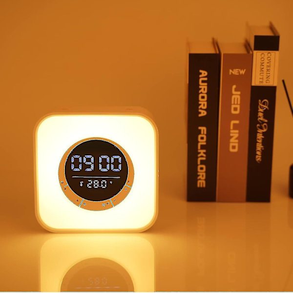 Väckarklocka för tonåringar, Bluetooth-högtalare nattlampa LED-lampa med 10 färger som ändrar ljus, temperaturvisning, presentidéer för tonåringar flicka pojke barn sovrum