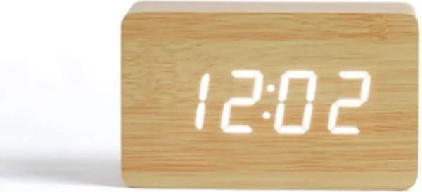 LED Digital Väckarklocka Liten Moraklocka med Datum Temperaturvisning, Röststyrning