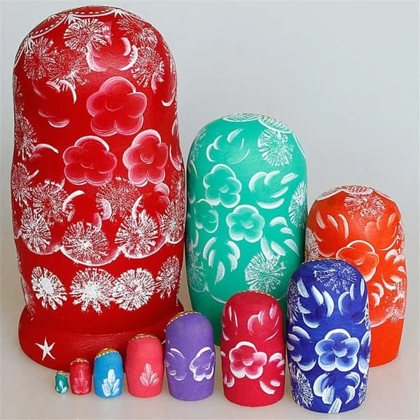 Nesting Doll Matryoshka rysk docka Present Matryoshka Brand 10 bitar (hona)