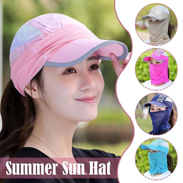 Sommer Solhatt Foldbar Solhatt UV-bestandig Solhatt Utendørs Tursolhatt（Khaki）