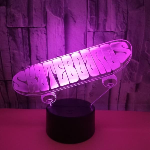 3D optisk illusjon skateboard sensor nattlys