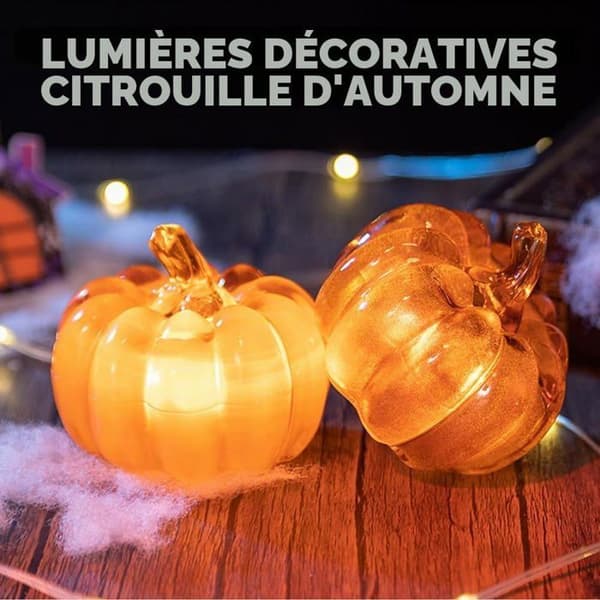 Pumpalykta med LED-ljus, 2 stycken dekorativa LED-pumpor
