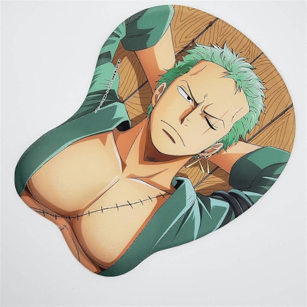 Anime 3D Musmatta med Mjuk Handledsstöd Spel 3D Musmattor 2-vägs Skinn (Mp-Zoro F)
