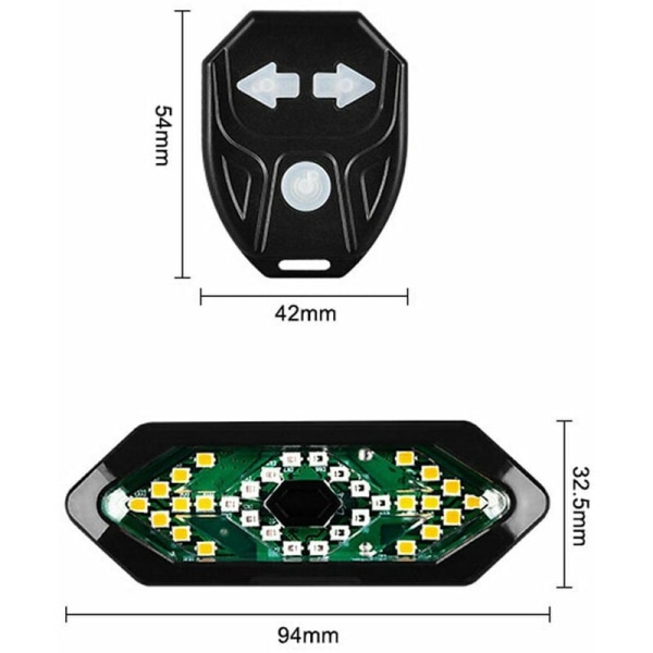 GTA Smart cykelindikator USB uppladdningsbar cykelbakljus Trådlös fjärrkontroll LED-varningslampa med horn för mountainbike, svart