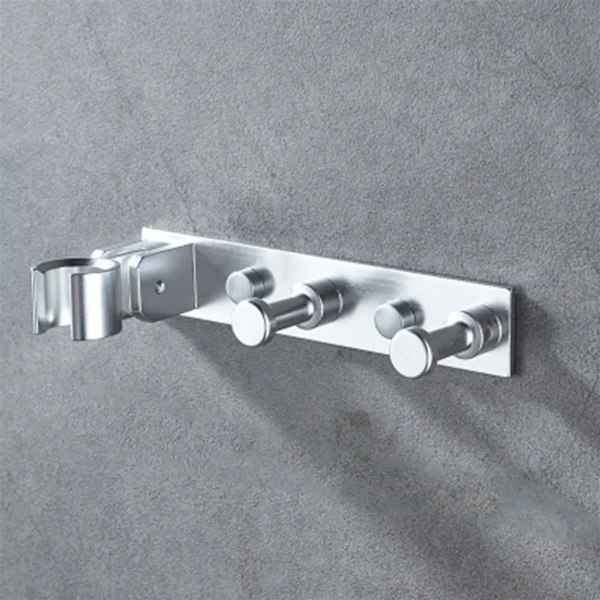 Universell duschhuvudhållare med krok, justerbar självhäftande duschhuvudhållare i aluminium, duschhuvudhållare duschhållare