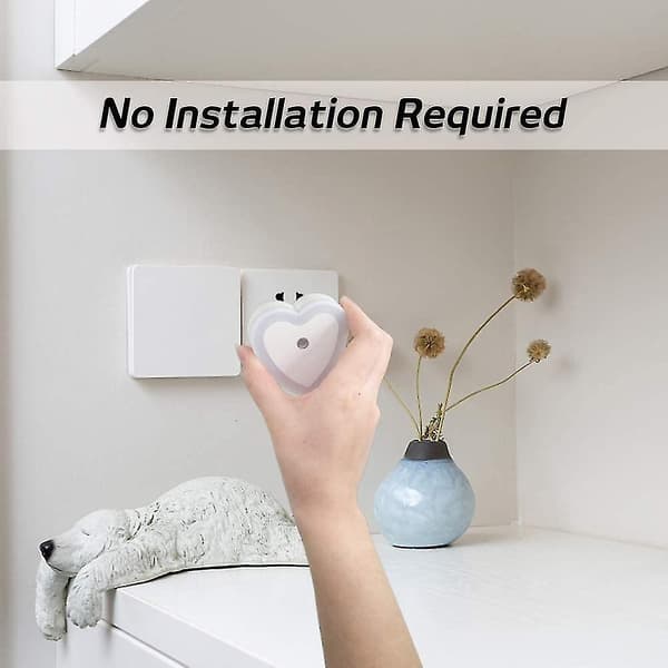 Hjerteformet smart lysstyret induktionsnattelys Hjemmegaver（style4）