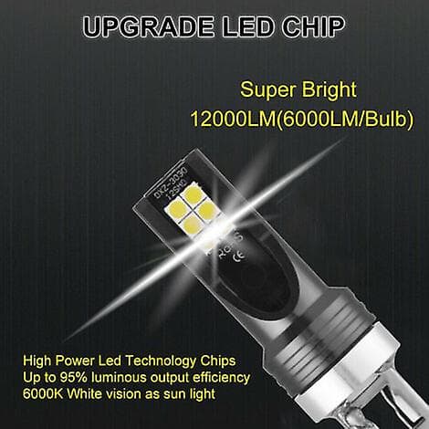 Spesifikk pære H7 Bil LED Tåkelys 200W Hovedlyspærer Kit 6000K Hvit Kjørelys HID Dekoder, Svart 2stk