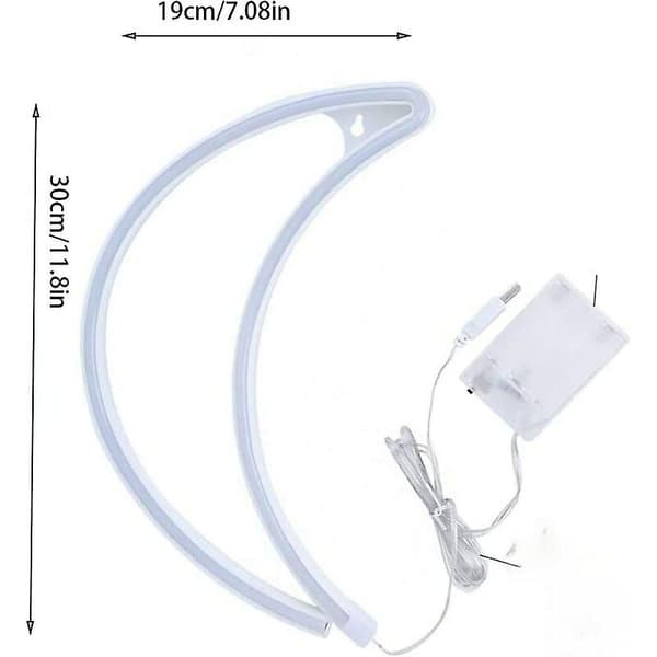 Måneformad LED-neonljus varmvit vägglampa USB-driven neon