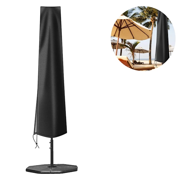 Paraplyskydd, för uteplatsparaply, paraplyskydd för utomhusparaplyer vattentätt, paraplyskydd svart (190 * 50 * 30cm)