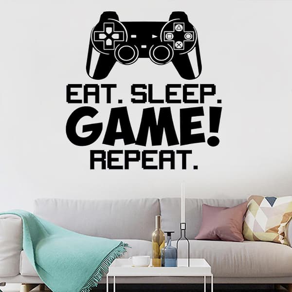 Enkel väggdekal GAME väggdekoration för badrum, vardagsrum, sovrum