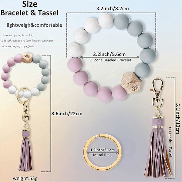 Nyckelringsarmband Bilnyckelhållare Armband Silikon Kvinnor Pärlor Bangles Kedjor