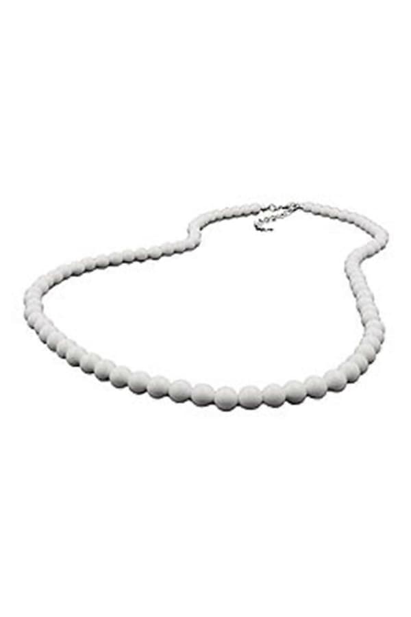 Halsband Pärlor 6mm Vit-glänsande 80cm - Gl02177-80