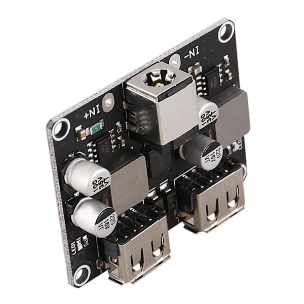 2-kanals USB QC3.0 QC2.0 DC-DC-omvandlare laddningsmodul 6-32V 9V 12V 24V till snabb snabbladdare Ci（svart）