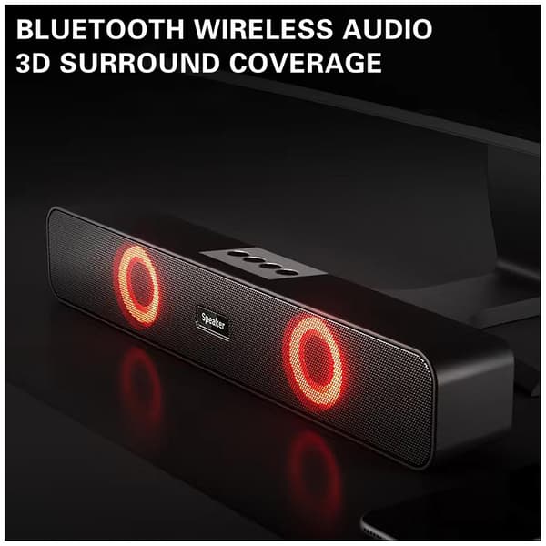 Lille Bluetooth-højttaler Farverig Bluetooth-højttaler med lys, høj volumen stereo computer, multimedie Bluetooth-lyd