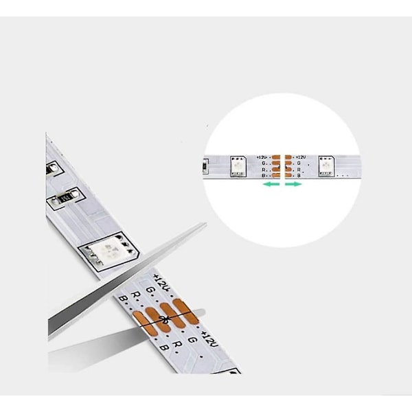 LED-båndlampe 5050 LED-stripe lyssett Fargerik RGB-lysstripe Vanntett 5 meter Wifi Smart lysstripe