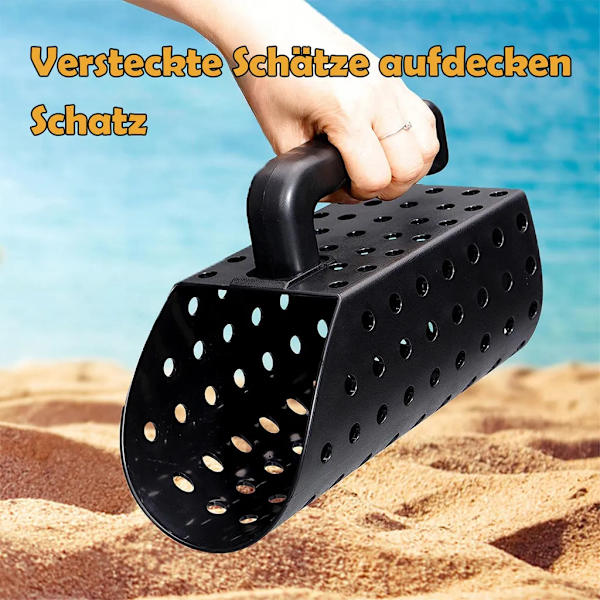 1 sett sandskuffe, hul design, ergonomisk håndtak, multifunksjonell med skala mark, spade for sand, graveverktøy, utendørs leketøy for barn