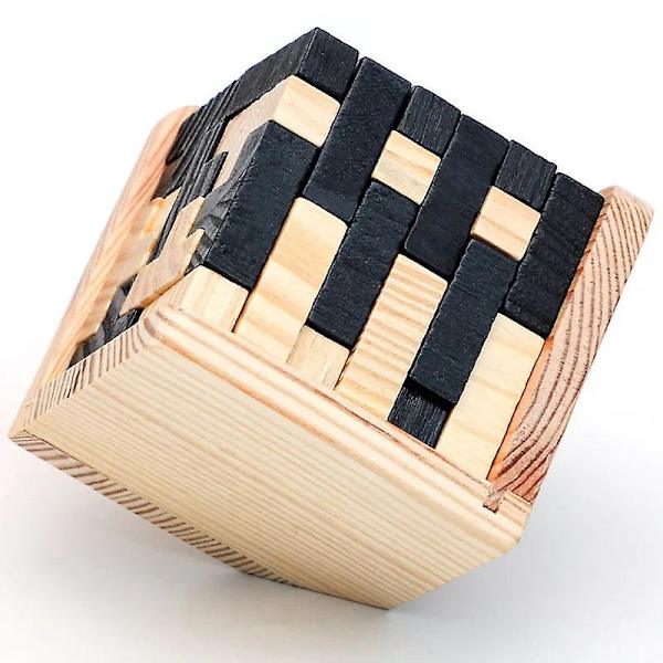 Kreativ 3D träkubpussel ming luban interlocking pedagogiska leksaker för barn barn hjärngympa tidig inlärning leksak present