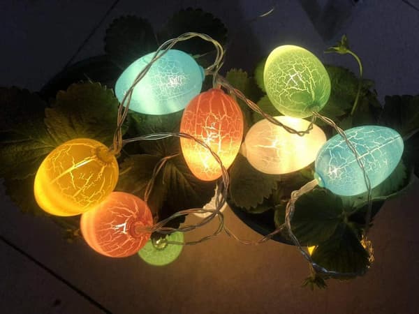 Påskeeggslysslyss 1,5 m 10 LED batteridrevne påskedekorasjonslysslyss