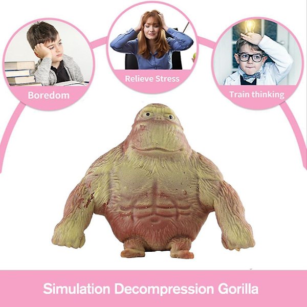 Elastinen Gorilla Decompression -lelu, Decompression Simulation, Herkkä lelu, Fidget, Luova uutuus, Syntymäpäivälahja（Kuten kuvassa）