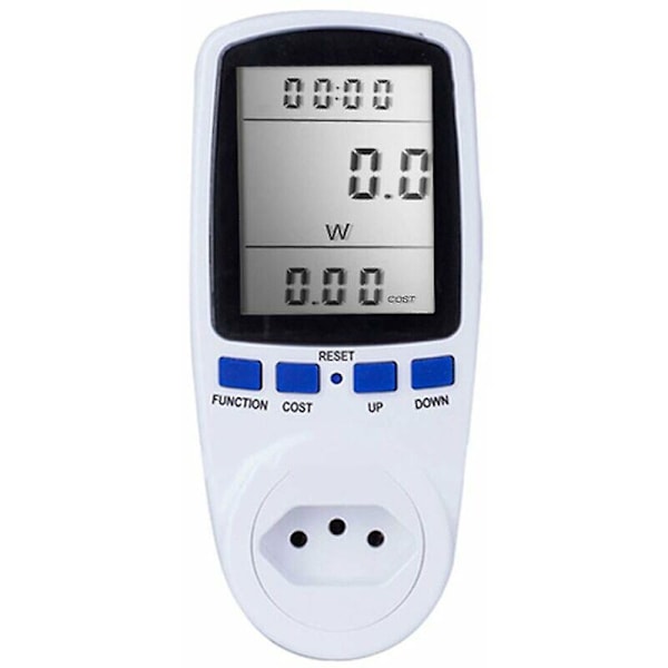 MSBD Digital LCD Energimåler Wattmeter Strømovervågningsenhed Elektricitet Kwh Strømmålingsanalysator - BR Stik Spændingstester og Detektor