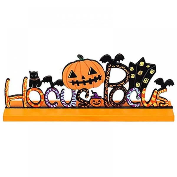 Halloween-dekoration - EINNENFFER - Träpumpahuvud - Spöklik atmosfär - Hållbar - Mångsidig