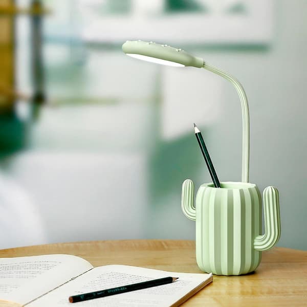 Kaktus Bordlampe LED Nattlys For Barn, Læring Øyebeskyttelse