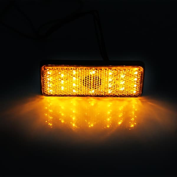 Motorcykel Scooter Moped LED Reflektor Bakbromsljus Stopplampa - Bärnsten, Universell Rektangulär Form